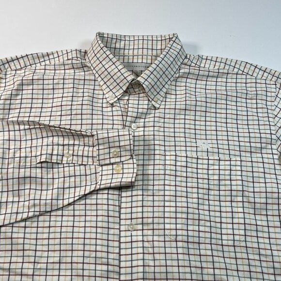 Cutter & Buck Mens Button Down Shirt XL Long Sleeve White Yellow Purple Check - Picture 6 of 9